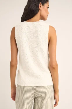 Adele Longline Knit Vest White