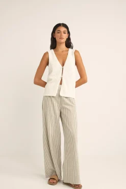 Adele Longline Knit Vest White