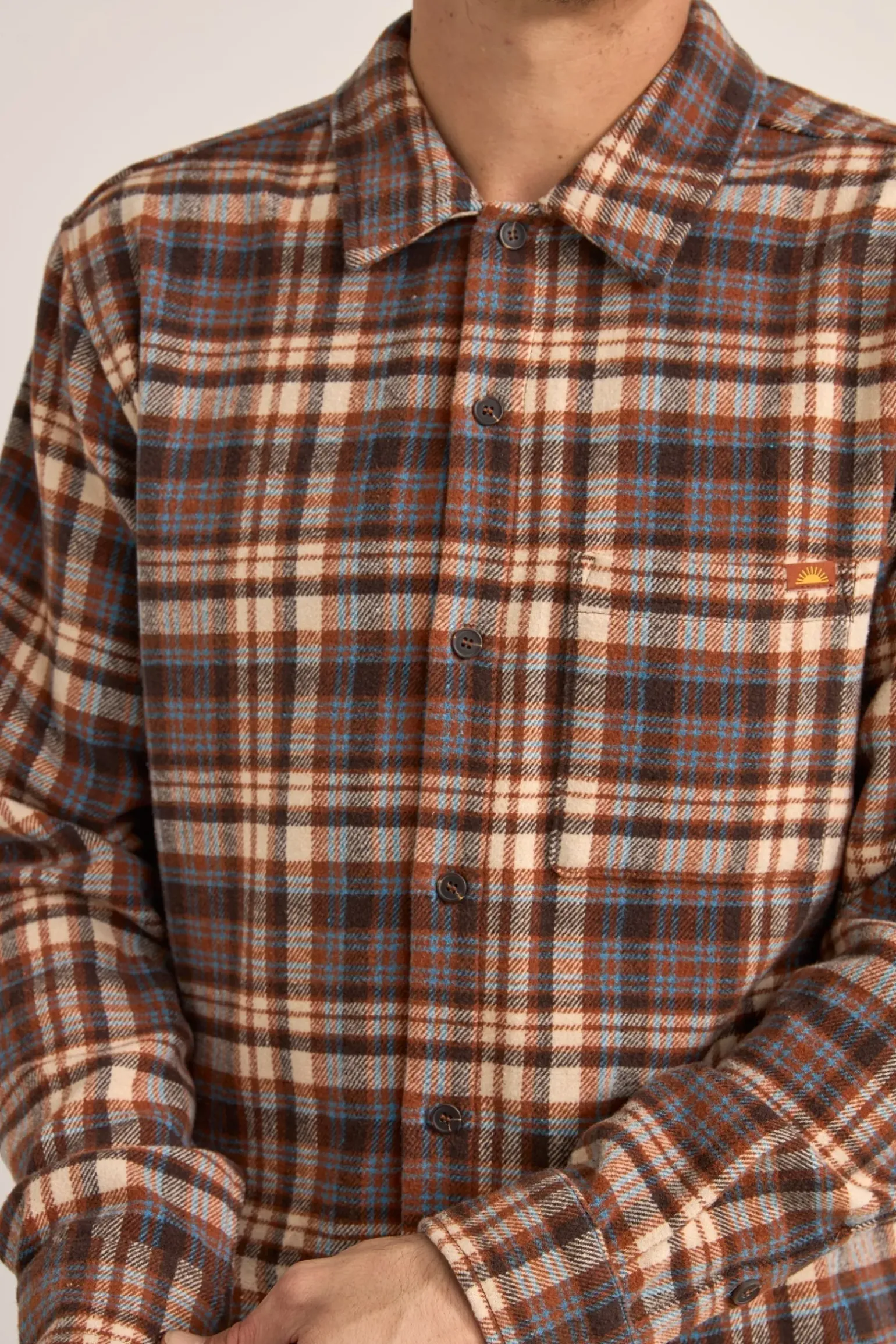 Albert Check LS Shirt Almond