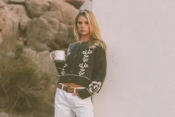 Antique Floral Crop Cardigan Olive