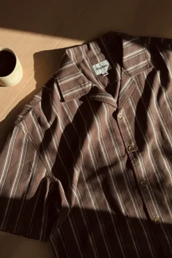 Baja Relaxed Stripe Ss Shirt Cafe