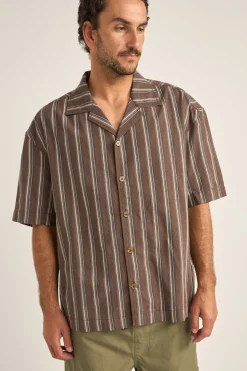 Baja Relaxed Stripe Ss Shirt Cafe