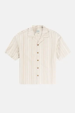 Benny Relaxed Stripe Ss Shirt Cream