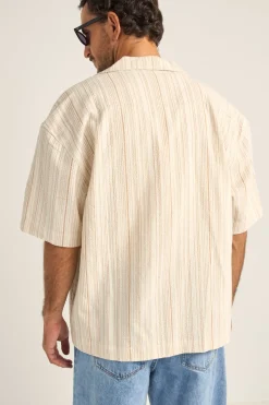 Benny Relaxed Stripe Ss Shirt Cream
