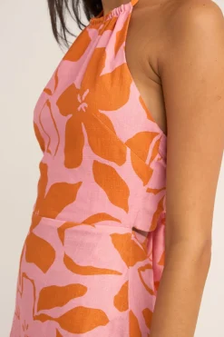 Bora Bora Floral Halter Mini Dress Pink