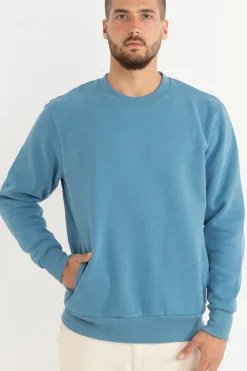 Classic Fleece Crew Mineral Blue