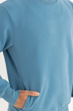 Classic Fleece Crew Mineral Blue