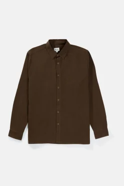 Classic Linen Ls Shirt Chocolate