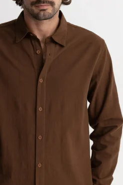 Classic Linen Ls Shirt Chocolate
