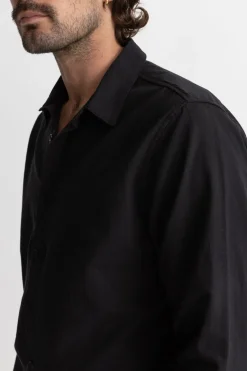 Classic Linen Ls Shirt Vintage Black