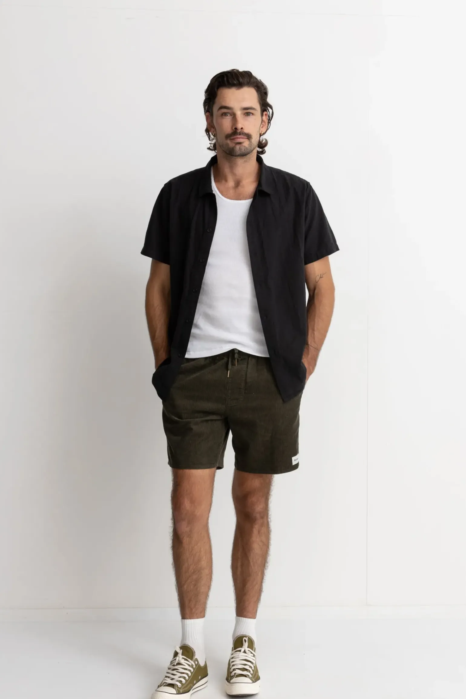 Classic Linen Ss Shirt Vintage Black