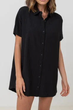 Classic Shirt Dress Black
