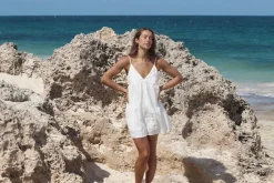 Classic Tiered Mini Dress White