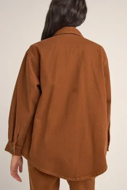 Claude Drill Shacket Cinnamon