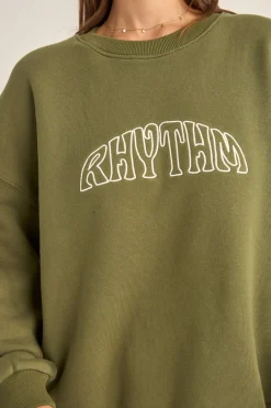 College Crew Neck Fleece Olive