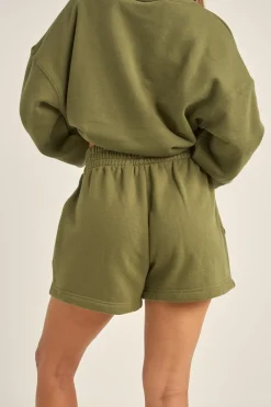 College Fleece Short Olive