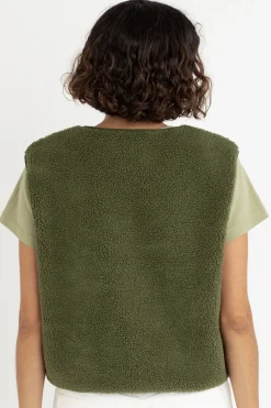Ella Sherpa Vest Olive
