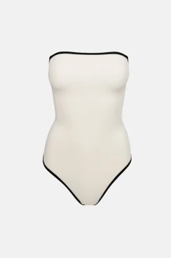 Essential Rib Contrast One Piece Creme