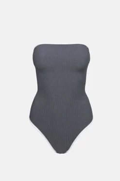 Essential Rib Contrast One Piece Graphite