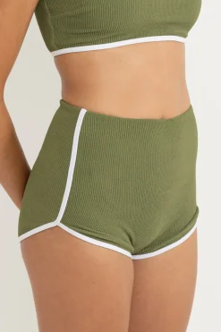 Essential Rib Contrast Surf Short Olive
