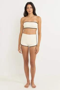 Essential Rib Contrast Surf Short Creme