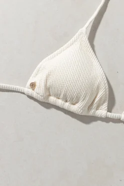 Essential Rib Slide Tri Top Creme