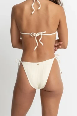 Essential Rib Tie Side Hi Cut Pant Creme