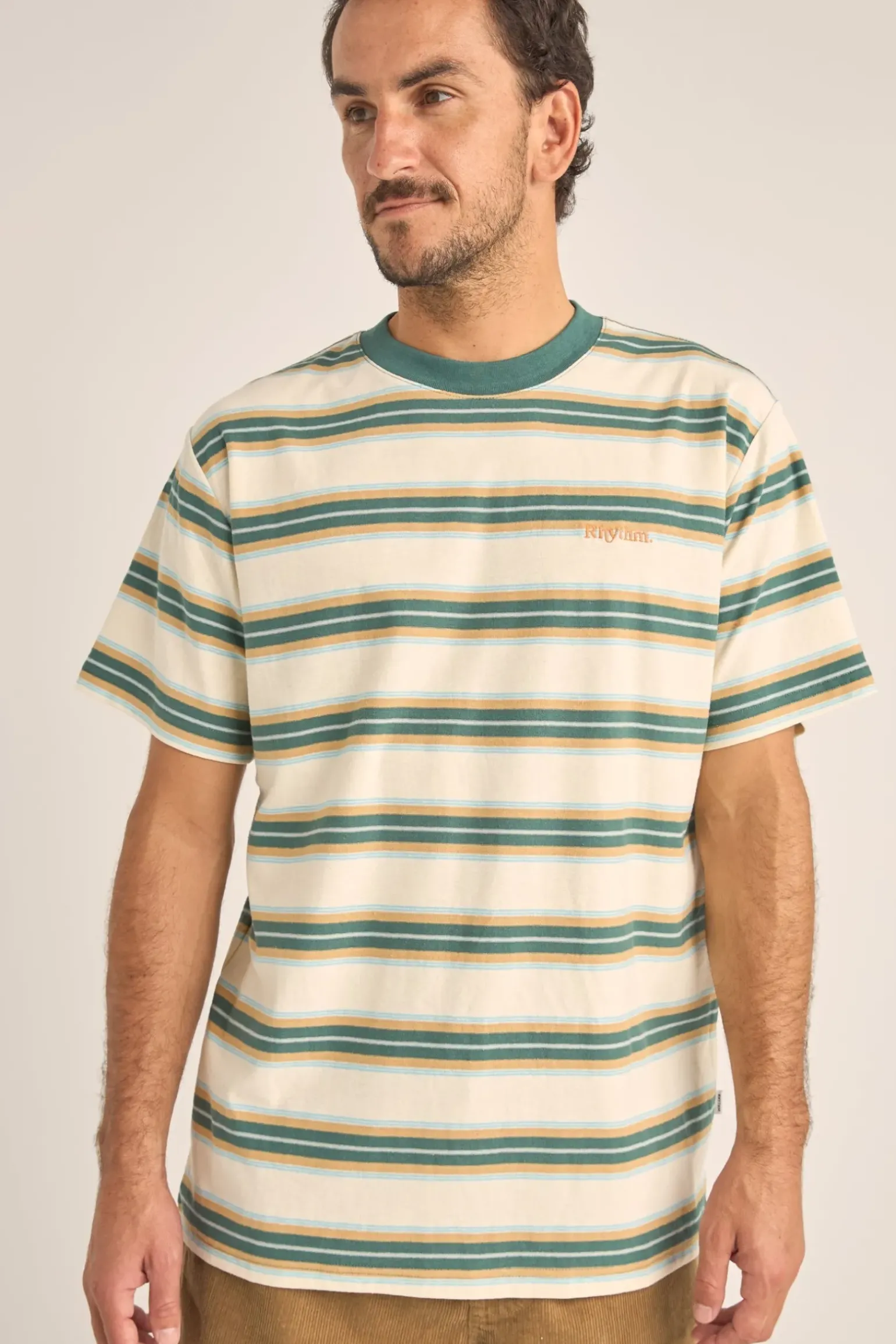 Everyday Stripe SS T-Shirt Vintage Green