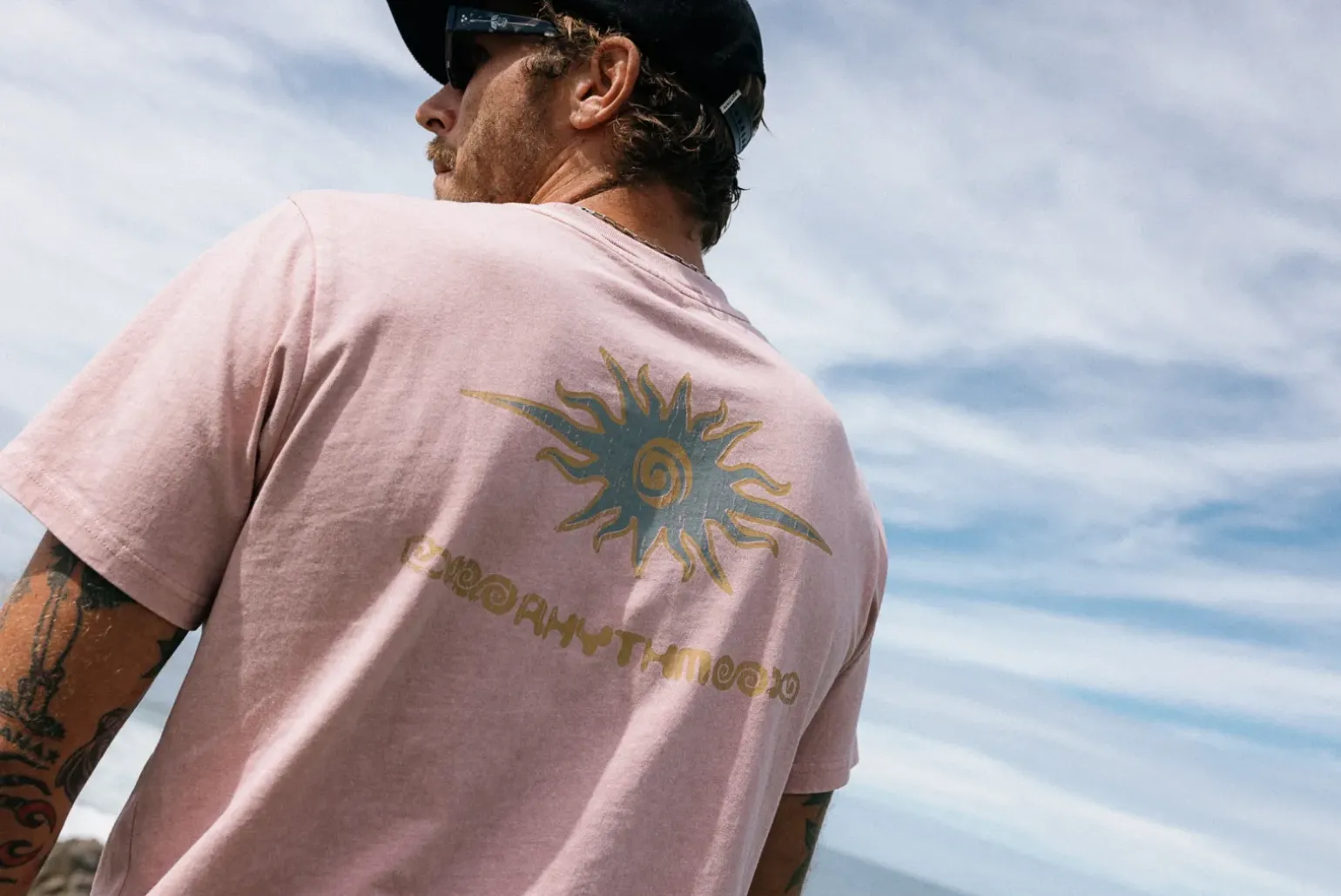 Flame Printed Vintage Ss T Shirt Mauve