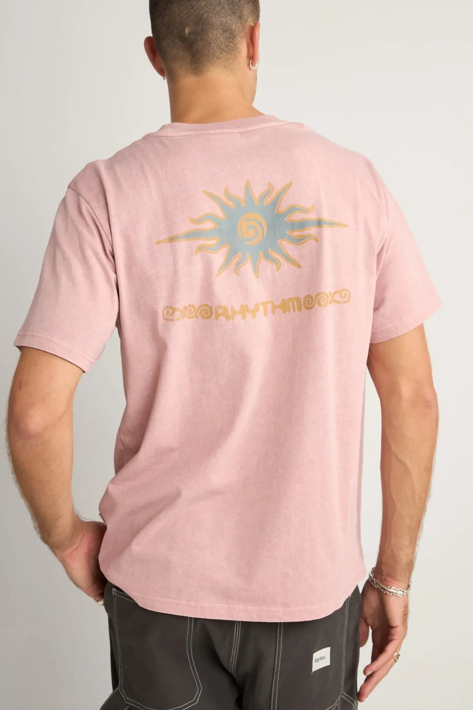 Flame Printed Vintage Ss T Shirt Mauve