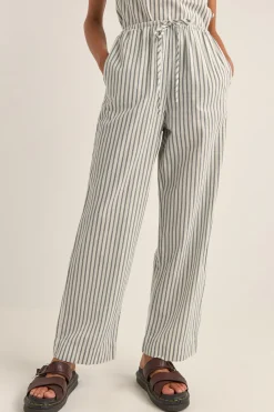 Frankie Elastic Pant Navy Stripe