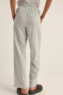 Frankie Elastic Pant Navy Stripe