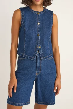 Gia Denim Vest Indigo