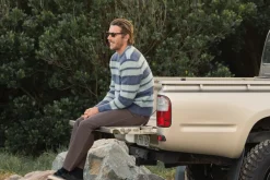 Harvey Mohair Stripe Knit Blue