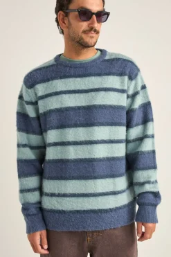 Harvey Mohair Stripe Knit Blue