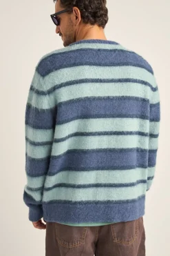 Harvey Mohair Stripe Knit Blue