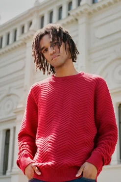 Herringbone Knit Red