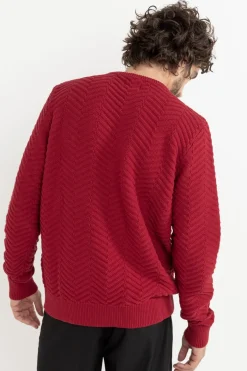 Herringbone Knit Red