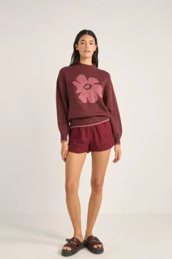 Juliet Floral Jumper Burgundy