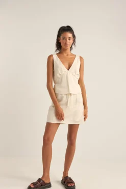 Lenny Drawcord Skirt Cream