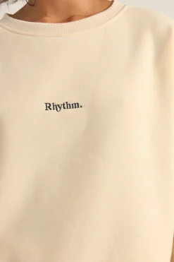 Logo Crew Neck Fleece Oatmeal