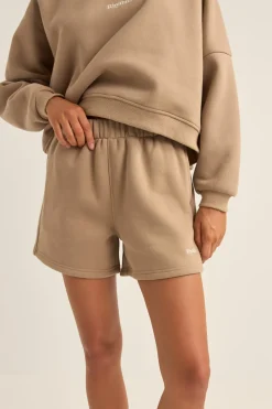 Logo Fleece Shorts Taupe
