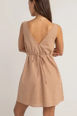 Lola Check Mini Dress Clay