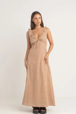 Lola Check Ruffle Clay