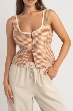 Lola Check Top Clay