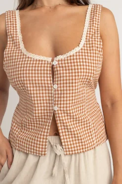 Lola Check Top Clay