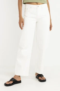 Low-Rise Barrel Denim Pant White