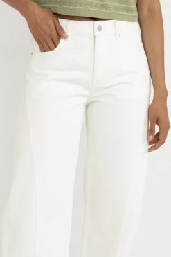 Low-Rise Barrel Denim Pant White