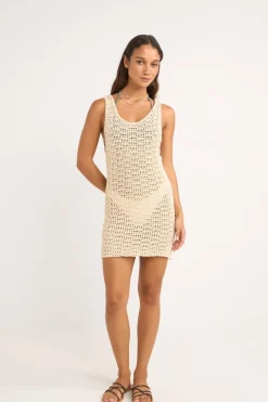 Maddi Scoop Neck Mini Dress Creme
