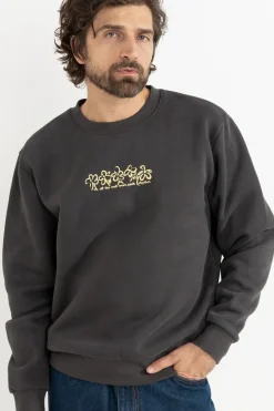 Markings Fleece Crew Stone Blue